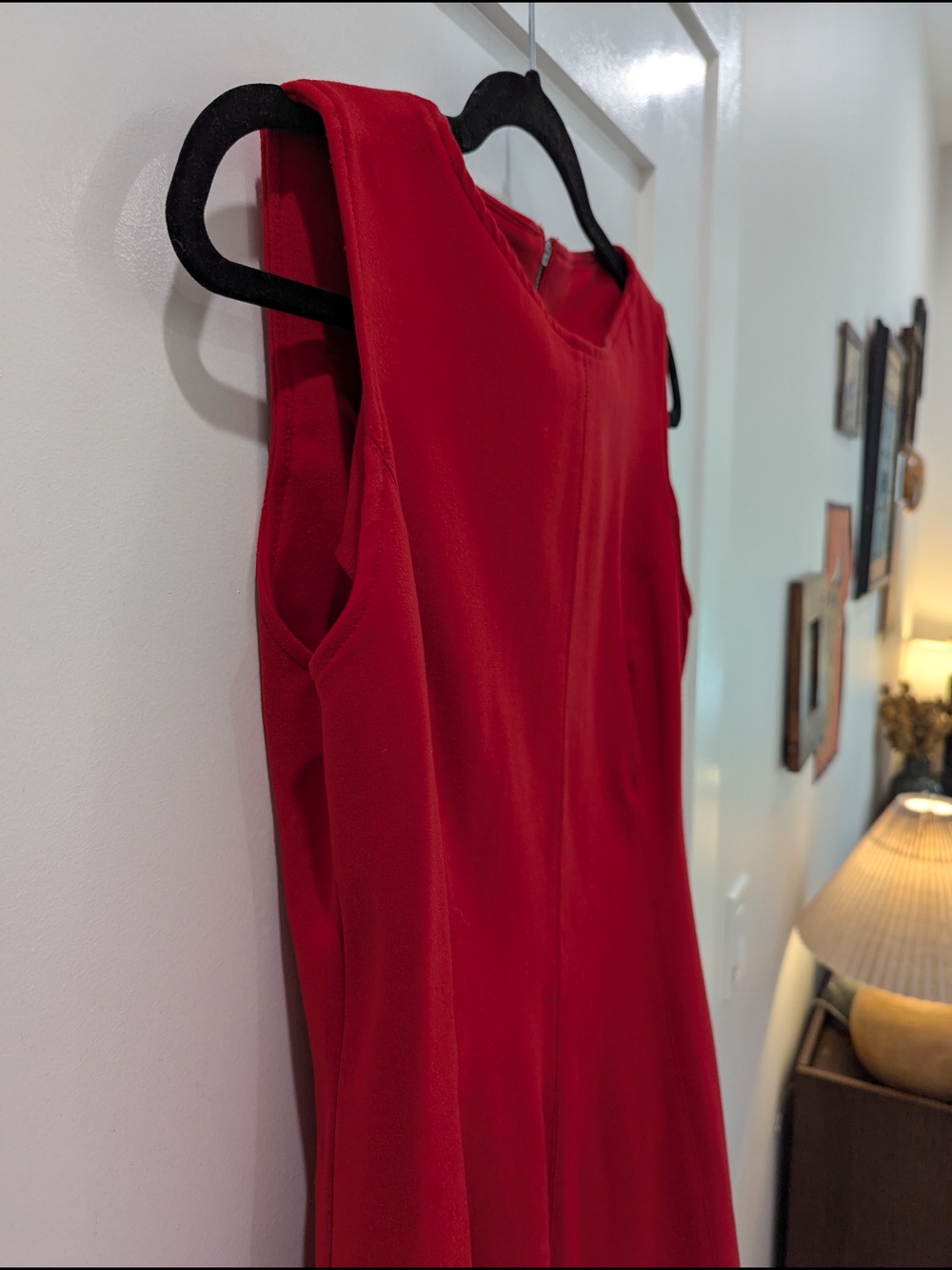 SPANX Sleeveless Red Fit-and-Flare Mini Dress - Picture 3 of 6